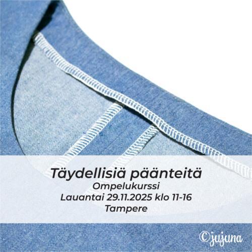 Täydellisiä päänteitä - ompelukurssi 29.11.2025